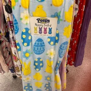 Peeps Easter Plush Throw Blanket - Blue and Yellow
